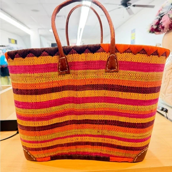 Colorful Striped Tote Bag - Picture 2 of 2